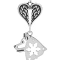 Alaskan Malamute w/Snowflake, Head, with Engravable Healing Angels Pendant