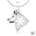 Alaskan Malamute w/Snowflake, Head, Pendant