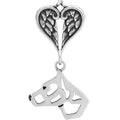American Staffordshire Terrier Cropped, Head, with Engravable Healing Angels Pendant