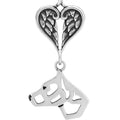 American Staffordshire Terrier Cropped, Head, with Engravable Healing Angels Pendant