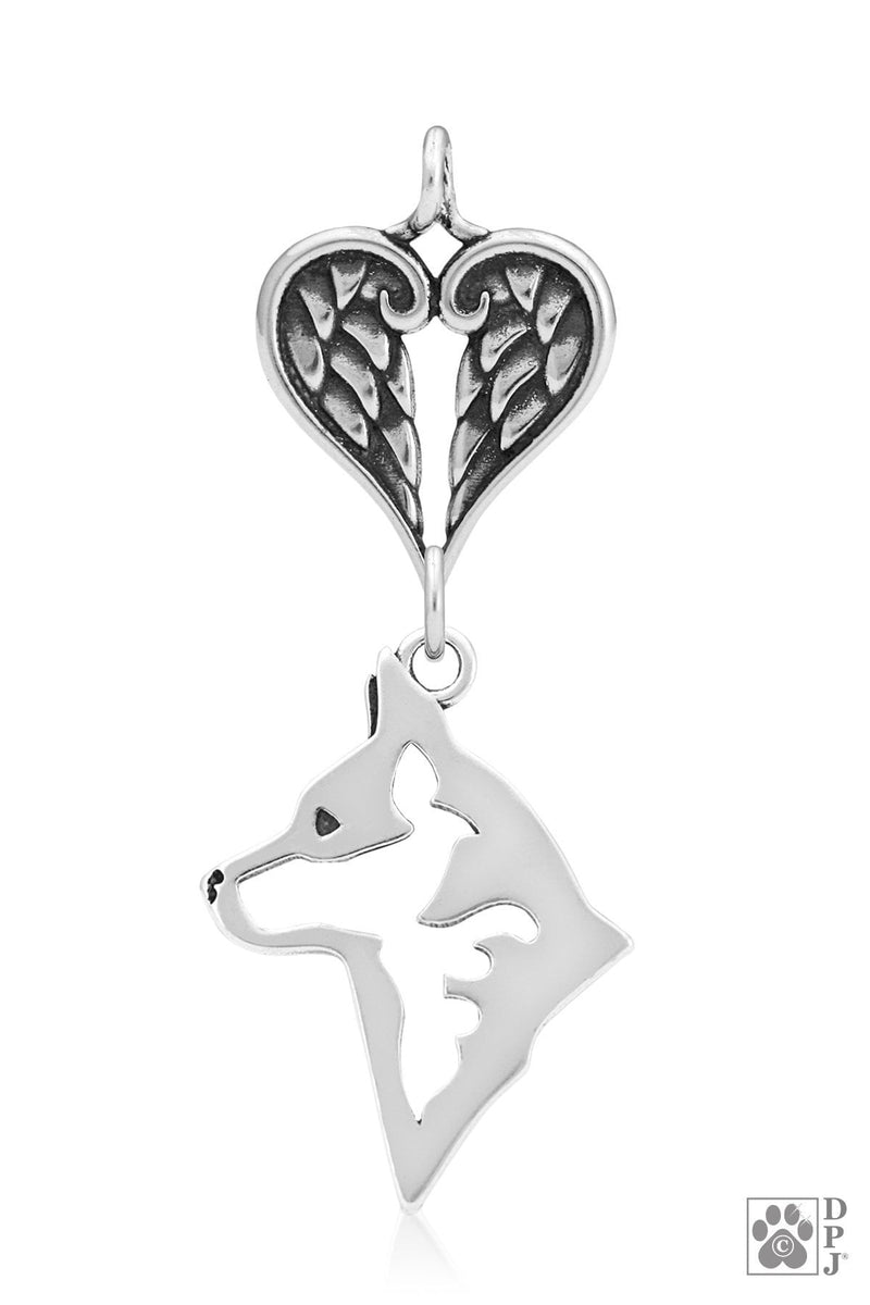 Australian Cattle Dog, Head, with Engravable Healing Angels Pendant