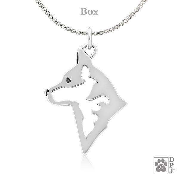 Mastiff Pendant Necklace in Sterling store Silver, Head