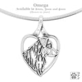 Australian Shepherd  In Heart Necklace