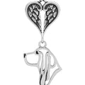 Basset Hound, Head, with Engravable Healing Angels Pendant