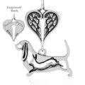 Basset Hound, w/Rabbit in Body, with Engravable Healing Angels Pendant