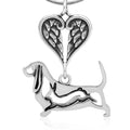 Basset Hound, w/Rabbit in Body, with Engravable Healing Angels Pendant