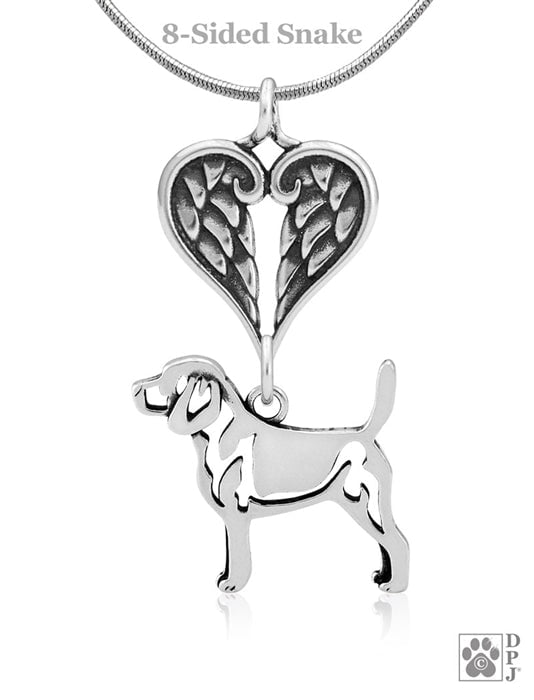 Beagle, Body, with Engravable Healing Angels Pendant