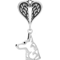 Belgian Malinois, Head, with Engravable Healing Angels Pendant