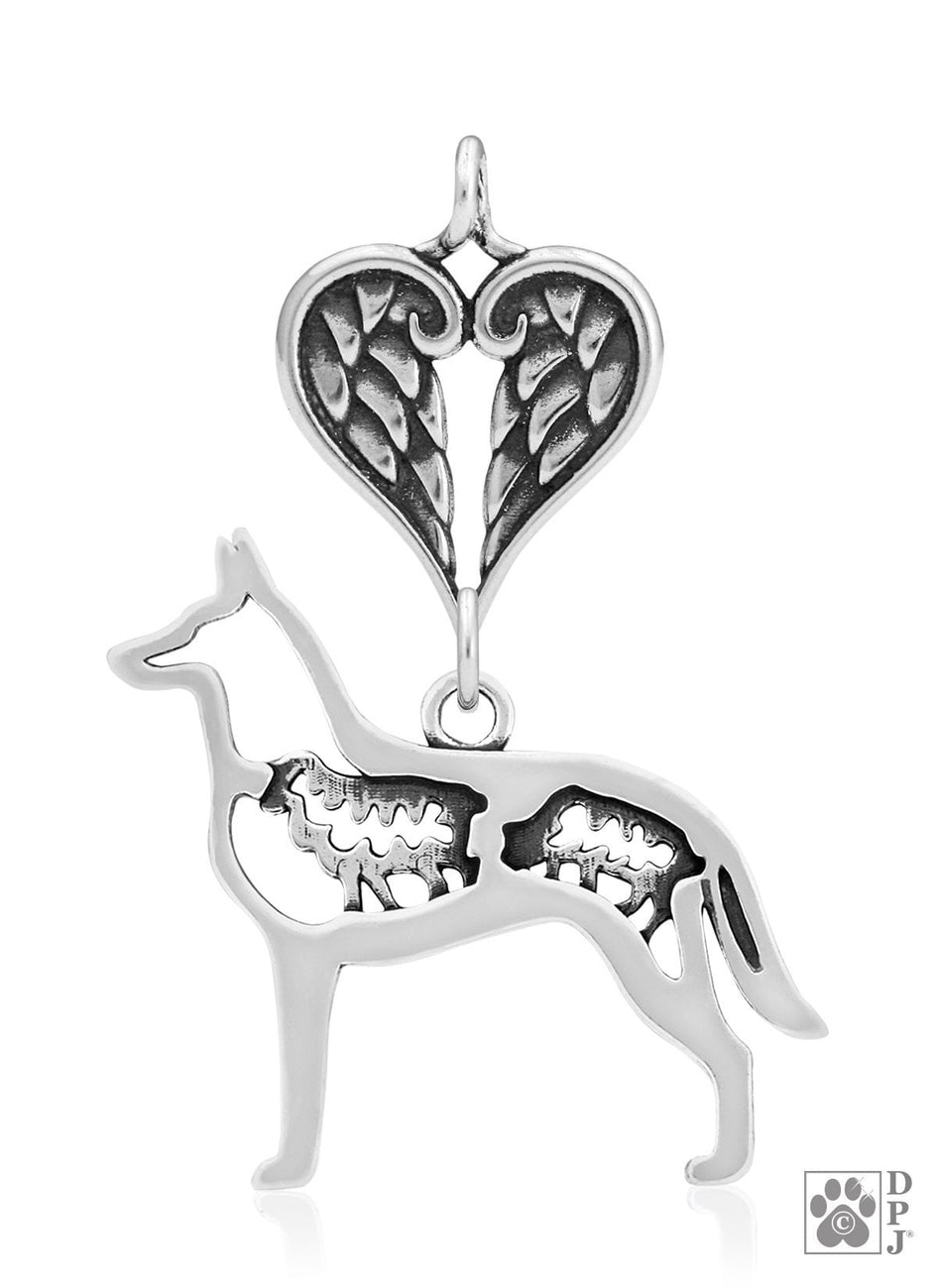 Belgian Malinois w/Sheep, Body, with Engravable Healing Angels Pendant