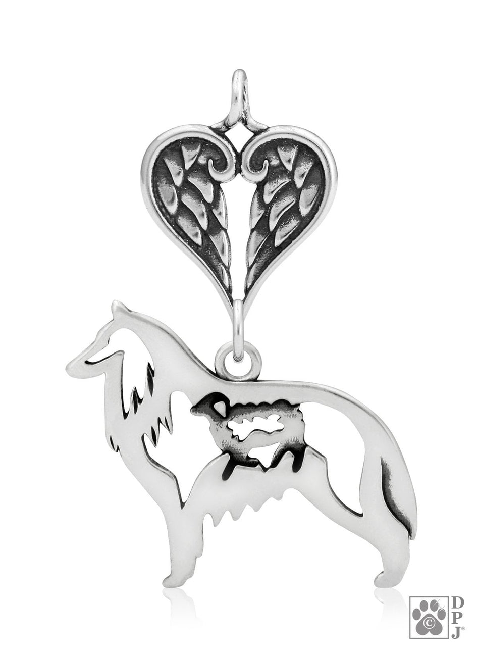 Belgian Sheepdog w/Sheep, Body, with Engravable Healing Angels Pendant