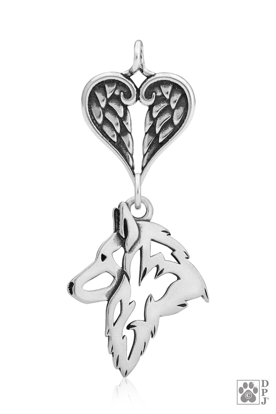 Belgian Tervuren, Head, with Engravable Healing Angels Pendant