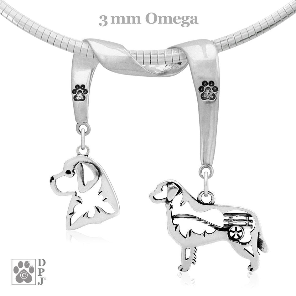 Bernese Mountain Dog, Charm Holder, Necklace Chain Length