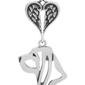 Bloodhound, Head, with Engravable Healing Angels Pendant