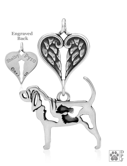 Bloodhound w/Feet, Body, with Engravable Healing Angels Pendant