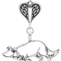 Border Collie Large Crouch, Body, with Engravable Healing Angels Pendant