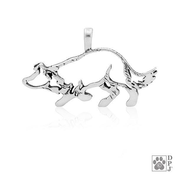 Border Collie Large Crouch, Body, Pendant