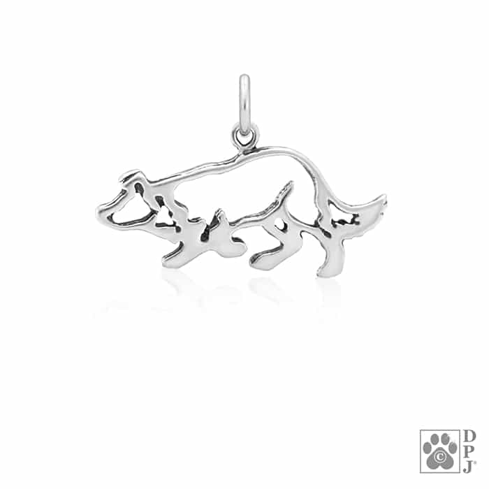 Border Collie Small Crouch, Body, Pendant