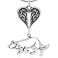Border Collie Small Crouch, Body, with Engravable Healing Angels Pendant