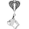 Boston Terrier, Head, with Engravable Healing Angels Pendant