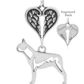 Boston Terrier, Body, with Engravable Healing Angels Pendant