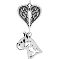 Boxer, Cropped Ears, Head, with Engravable Healing Angels Pendant