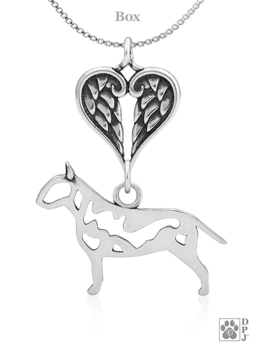 Bull Terrier, Body, with Engravable Healing Angels Pendant