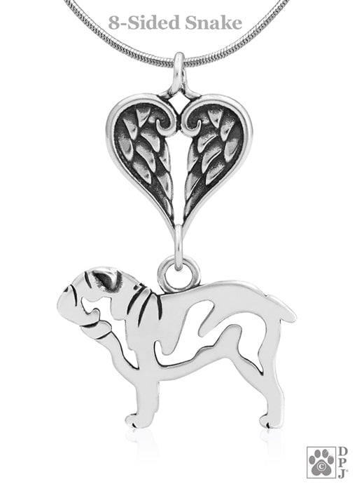 Bulldog, Body, with Engravable Healing Angels Pendant