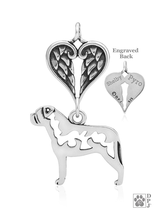 Bullmastiff, Body, with Engravable Healing Angels Pendant