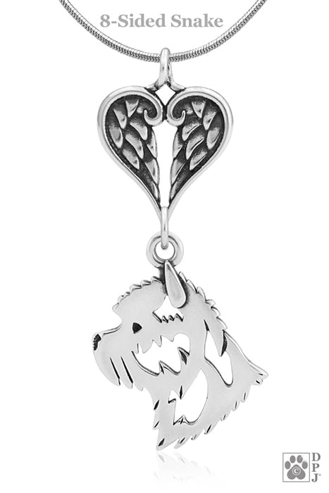 Cairn Terrier, Head, with Engravable Healing Angels Pendant