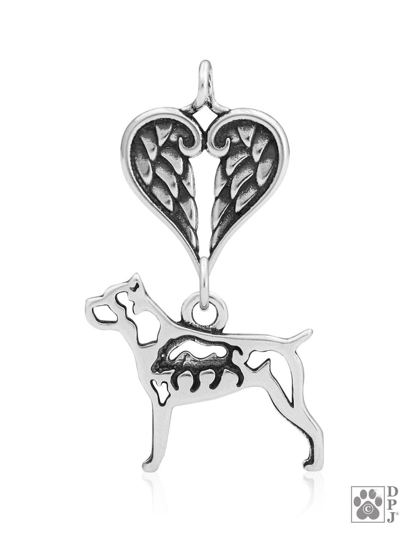 Cane Corso, Head, with Engravable Healing Angels Pendant