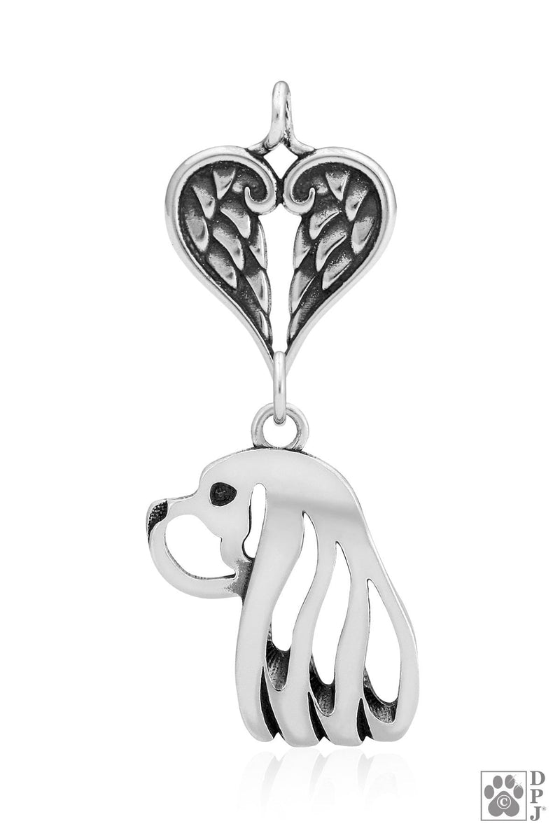 Cavalier King Charles Spaniel, Head, with Engravable Healing Angels Pendant