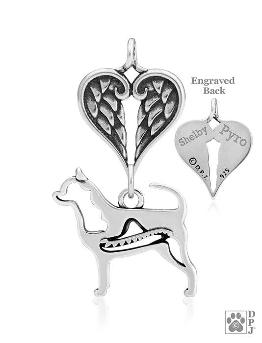 Chihuahua, Smooth Coat w/Sombrero, Body, with Engravable Healing Angels Pendant