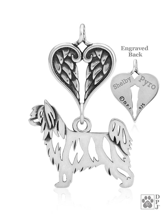 Chinese Crested Powder Puff, Body, with Engravable Healing Angels Pendant