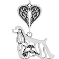 Cocker Spaniel w/Pheasant, with Engravable Healing Angels Pendant