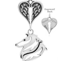 Collie, Rough Coat, Head, with Engravable Healing Angels Pendant
