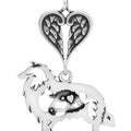 Collie, Rough Coat w/Sheep, Body, with Engravable Healing Angels Pendant