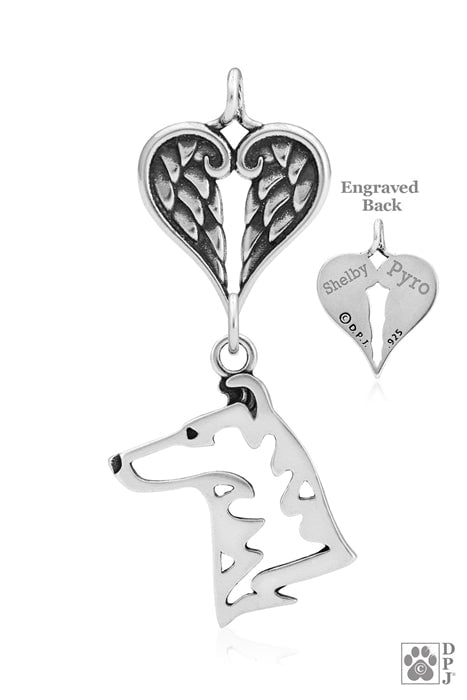 Collie, Smooth Coat, Head, with Engravable Healing Angels Pendant