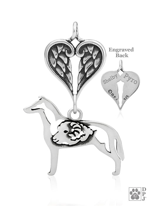 Collie, Smooth Coat w/Ram, Body, with Engravable Healing Angels Pendant