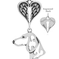 Dachshund Smooth Coat, Head, with Engravable Healing Angels Pendant