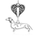 Dachshund Smooth Coat, Body, with Engravable Healing Angels Pendant