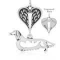 Dachshund Longhaired, Body, with Engravable Healing Angels Pendant