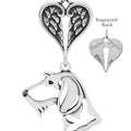 Dachshund Wirehaired, Head, with Engravable Healing Angels Pendant