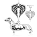 Dachshund Smooth Coat w/Badger, Body, with Engravable Healing Angels Pendant