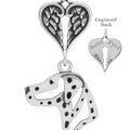 Dalmatian, Head, with Engravable Healing Angels Pendant