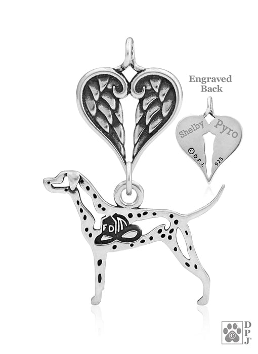 Dalmatian w/Fire Hat, Body, with Engravable Healing Angels Pendant