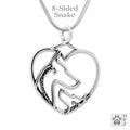 Doberman Pinscher Mom and Puppy  Sterling Silver Heart Pendant