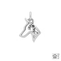 Doberman Pinscher Sterling Silver Pendant, Petite