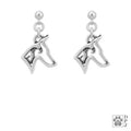 Doberman Pinscher Sterling Silver Petite Earrings