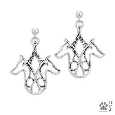 Sterling Silver Double Doberman Earrings