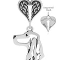 English Cocker Spaniel, Head, with Engravable Healing Angels Pendant